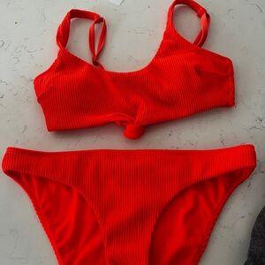 Neon Orange hollister swim suit set